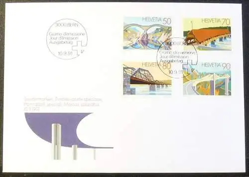 SCHWEIZ 1991 Mi-Nr. 1450/53 FDC