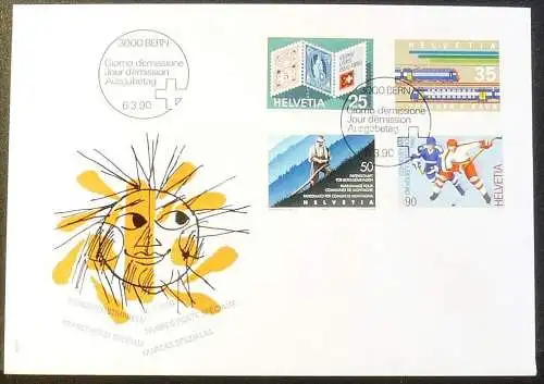 SCHWEIZ 1990 Mi-Nr. 1409/12 FDC