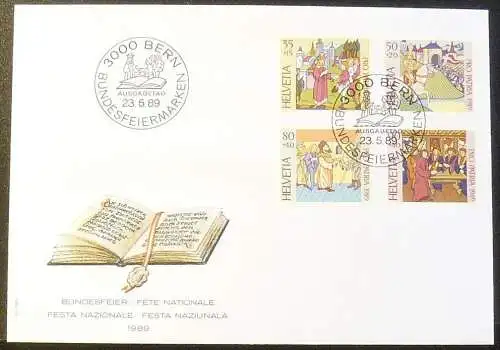 SCHWEIZ 1989 Mi-Nr. 1393/96 FDC
