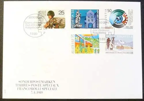 SCHWEIZ 1989 Mi-Nr. 1385/89 FDC