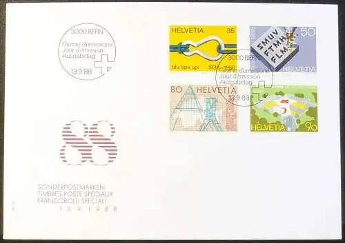 SCHWEIZ 1988 Mi-Nr. 1376/79 FDC