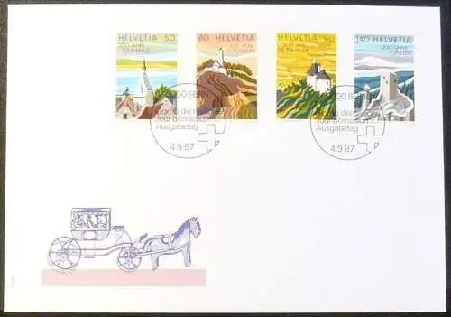 SCHWEIZ 1987 Mi-Nr. 1354/57 FDC