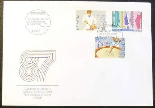 SCHWEIZ 1987 Mi-Nr. 1351/53 FDC