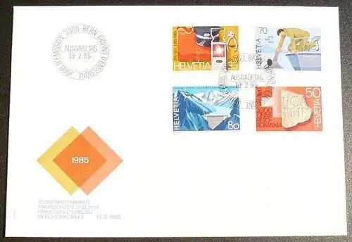 SCHWEIZ 1985 Mi-Nr. 1290/93 FDC