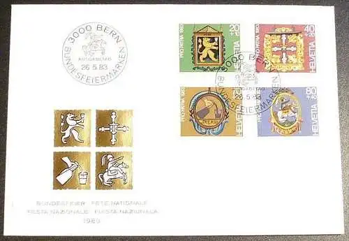 SCHWEIZ 1983 Mi-Nr. 1251/54 FDC