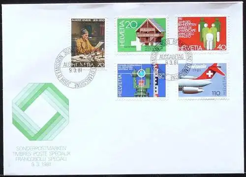 SCHWEIZ 1981 Mi-Nr. 1191/95 FDC