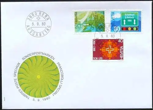 SCHWEIZ 1980 Mi-Nr. 1184/86 FDC