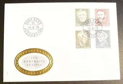 SCHWEIZ 1978 Mi-Nr. 1137/40 FDC