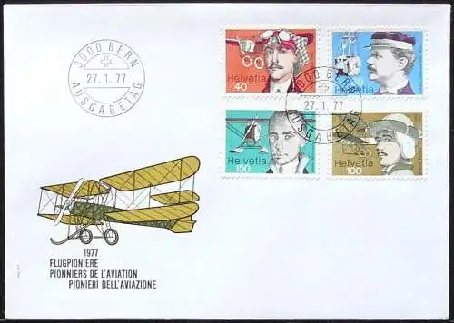 SCHWEIZ 1977 Mi-Nr. 1090/93 FDC