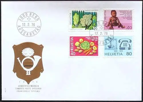 SCHWEIZ 1976 Mi-Nr. 1069/72 FDC