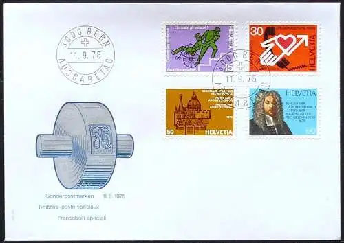 SCHWEIZ 1975 Mi-Nr. 1058/61 FDC