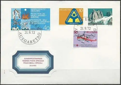 SCHWEIZ 1972 Mi-Nr. 975/78 FDC