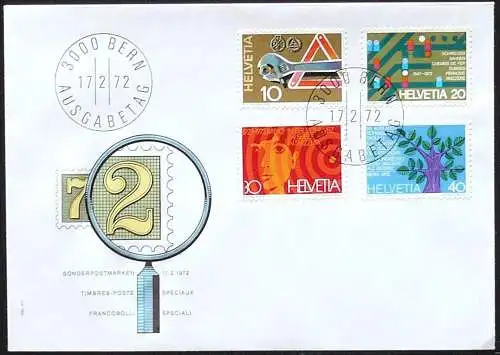 SCHWEIZ 1972 Mi-Nr. 964/67 FDC