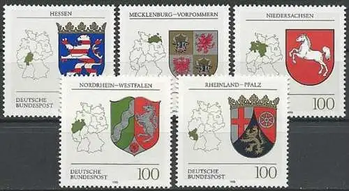 DEUTSCHLAND 1993 Mi-Nr. 1660/64 ** MNH