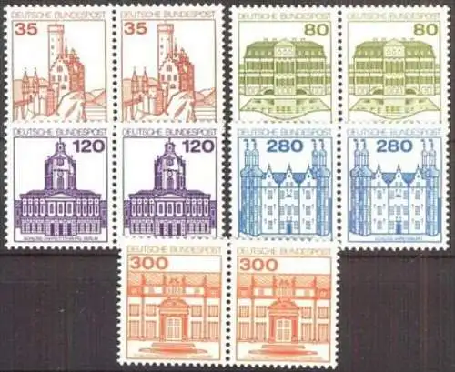 DEUTSCHLAND 1982 Mi-Nr. 1139/43 waagerechte Paare ** MNH