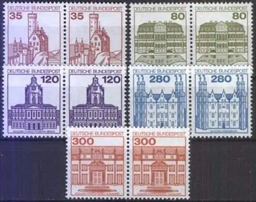 DEUTSCHLAND 1982 Mi-Nr. 1139/43 waagerechte Paare ** MNH