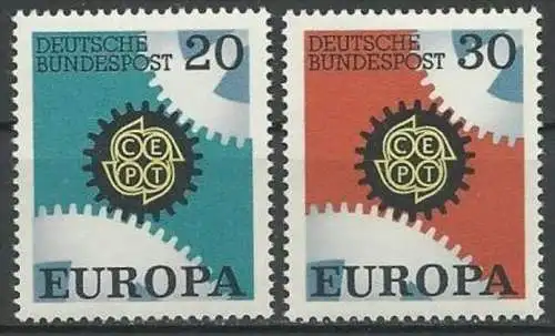 DEUTSCHLAND 1967 Mi-Nr. 533/34 ** MNH