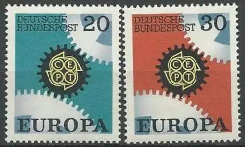 DEUTSCHLAND 1967 Mi-Nr. 533/34 ** MNH