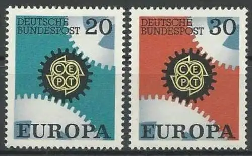 DEUTSCHLAND 1967 Mi-Nr. 533/34 ** MNH