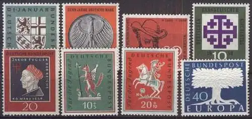 DEUTSCHLAND 1958 Lot aus 1958/59 ** MNH