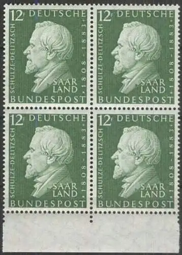 SAARLAND 1958 Mi-Nr. 438 Viererblock ** MNH