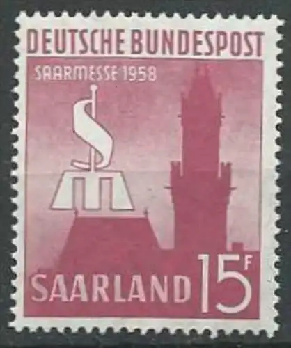 SAARLAND 1958 Mi-Nr. 435 ** MNH