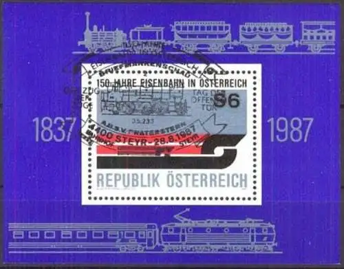 ÖSTERREICH 1987 Mi-Nr. Block 9 Sonderstempel o used