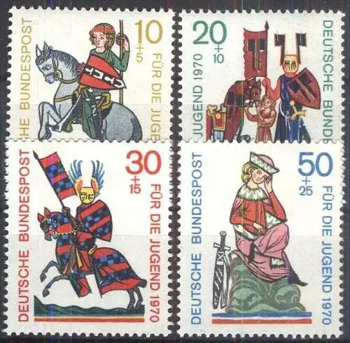 DEUTSCHLAND 1970 Mi-Nr. 612/15 ** MNH
