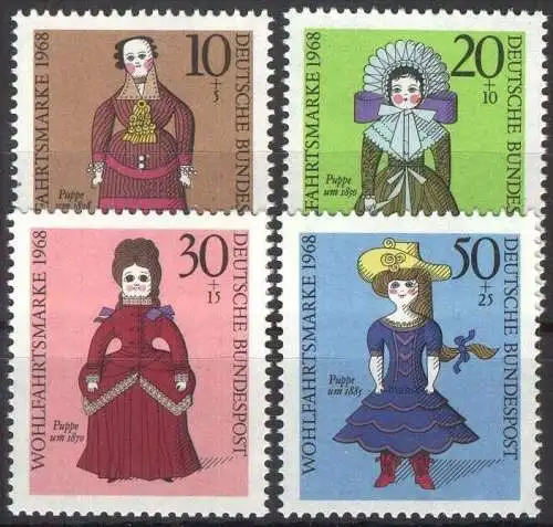 DEUTSCHLAND 1968 Mi-Nr. 571/74 ** MNH