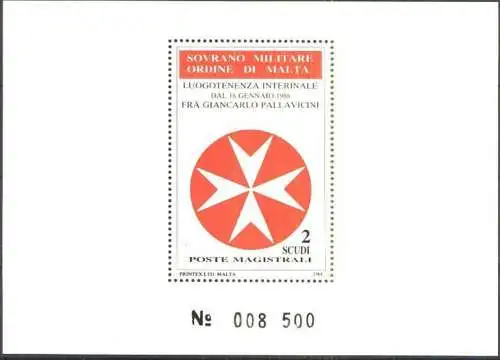 ORDEN VON MALTA 1988 Block Luogotenenza Interinale 1988 ** MNH