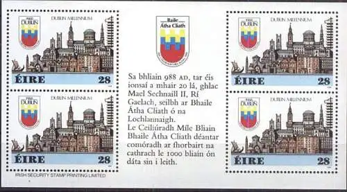 IRLAND 1988 Mi-Nr. Heftchenblatt HBL 642 ** MNH