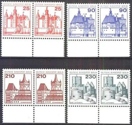 BERLIN 1978 Mi-Nr. 587/90 waagerechte Paare vom Unterrand ** MNH