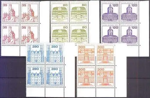 BERLIN 1982 Mi-Nr. 673/77 Eckrandviererblock ** MNH