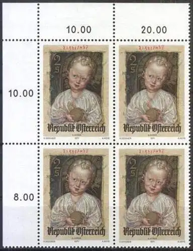 ÖSTERREICH 1971 Mi-Nr. 1379 Viererblock ** MNH