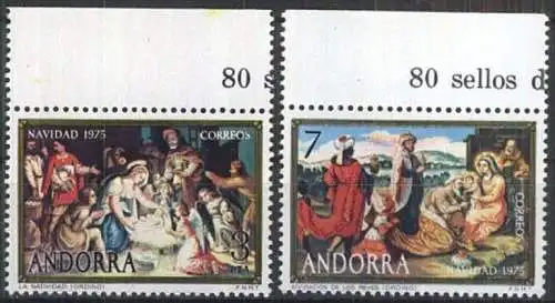 SPAN. ANDORRA 1975 Mi-Nr. 99/00 ** MNH