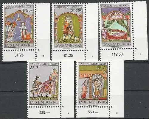 LUXEMBURG 1974 Mi-Nr. 893/97 ** MNH