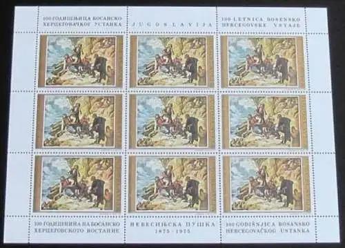 JUGOSLAWIEN 1975 Mi-Nr. 1608 Kleinbogen  ** MNH