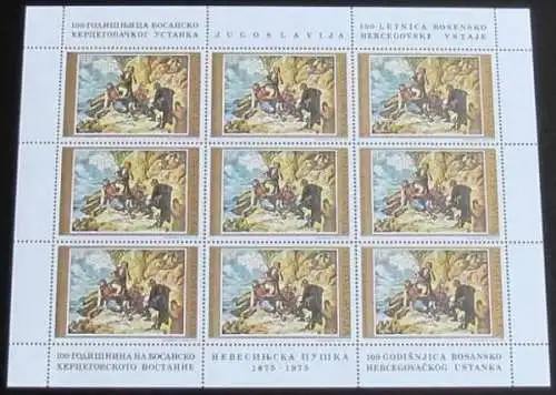 JUGOSLAWIEN 1975 Mi-Nr. 1608 Kleinbogen  ** MNH