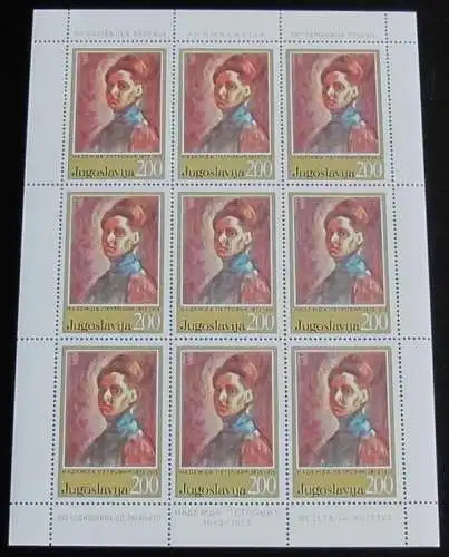 JUGOSLAWIEN 1973 Mi-Nr. 1523 Kleinbogen  ** MNH