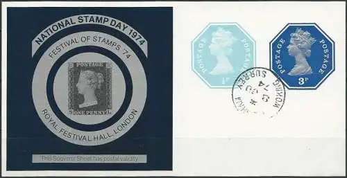 GROSSBRITANNIEN 1974 SOUVENIR SHEET NATIONAL STAMP DAY 1974 o used