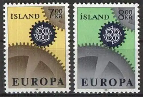ISLAND 1967 Mi-Nr. 409/10 ** MNH - CEPT