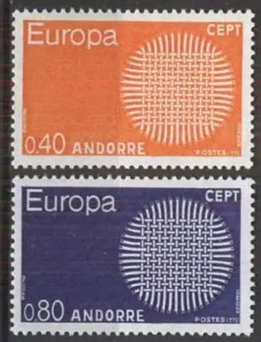 FRANZ. ANDORRA 1970 Mi-Nr. 222/23 ** MNH