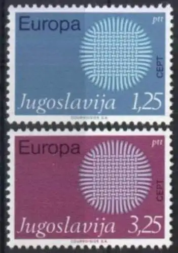 JUGOSLAWIEN 1970 Mi-Nr. 1379/80 ** MNH - CEPT