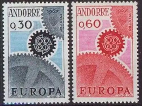 FRANZ. ANDORRA 1967 Mi-Nr. 199/00 ** MNH - CEPT