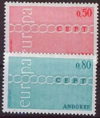 FRANZ. ANDORRA 1971 Mi-Nr. 232/33 ** MNH - CEPT