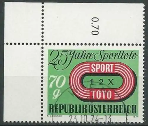 ÖSTERREICH 1974 Mi-Nr. 1468 Eckrand o used - aus Abo