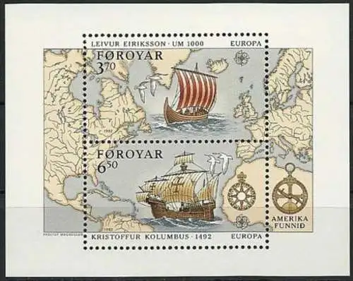 FÄRÖER 1992 Mi-Nr. Block 5 ** MNH - CEPT