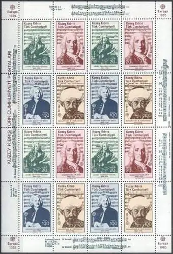 TÜRK. ZYPERN 1985 Mi-Nr. 166/69 Kleinbogen ** MNH - CEPT