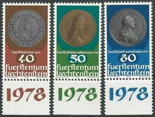 LIECHTENSTEIN 1978 Mi-Nr. 710/12 ** MNH