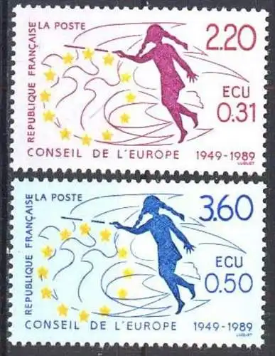 FRANKREICH 1989 Mi-Nr. 45/46 EUROPARAT ** MNH